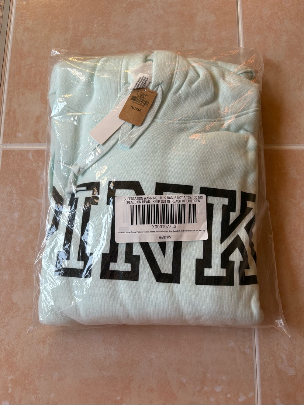 Victoria Secret PINK Campus Fleece Hoodie Sweatshirt XXL NWT - Picture 6 of 7